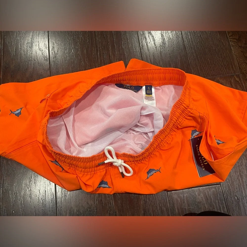 Polo Ralph Lauren Traveler Classic Swim Trunk Orange Sailfish Size X-Large NEW